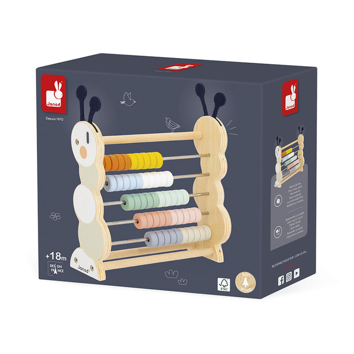 Drewniane liczydło Gąsienica Sweet Cocoon Janod J04014 Liczydła dla dzieci