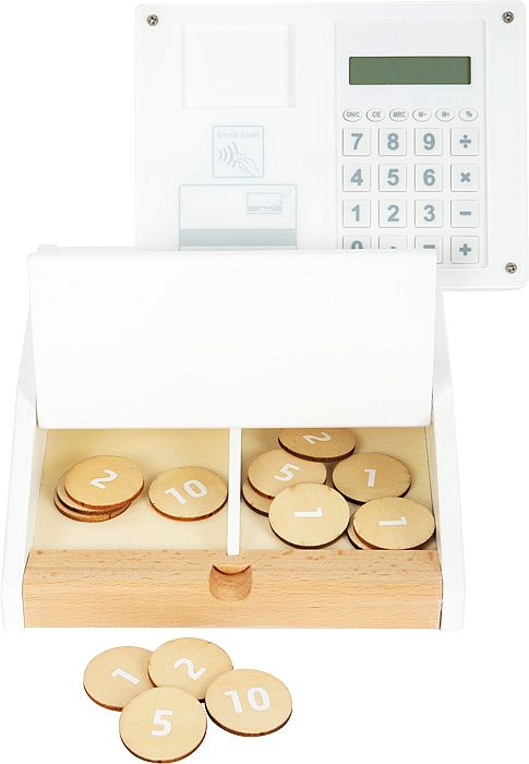 Drewniana kasa sklepowa dla dzieci z kalkulatorem Fresh Small Foot 12249-SF