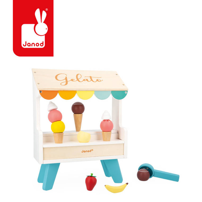 Drewniane stoisko z lodami do zabaw dla dzieci Janod J06558