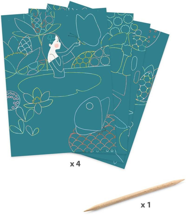 Wydrapywanka Zaczarowany staw DJ09716-Djeco, zestaw artystyczny dla dzieci