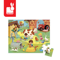 Puzzle w walizce Dzień na farmie 24 elementy Janod J02603