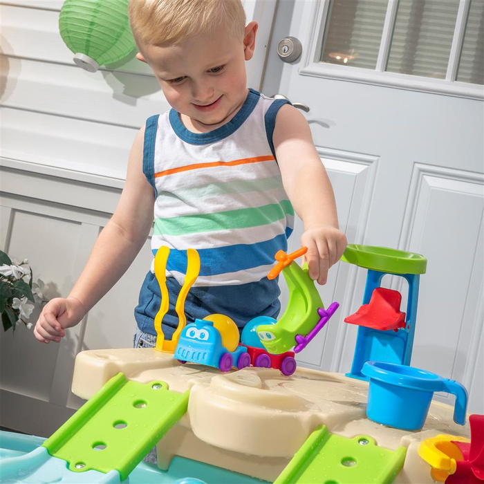 Dwupiętrowy Plac budowy Stół wodny z akcesoriami 2w1 STEP2 400500 dla dzieci do kreatywnej zabawy