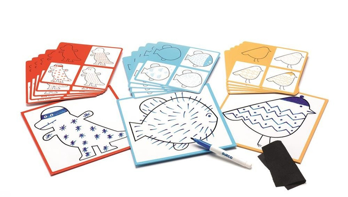 Krok po kroku z Eduludo nauka rysowania Graff&Co DJ08324-Djeco, zestawy kreatywne dla dzieci