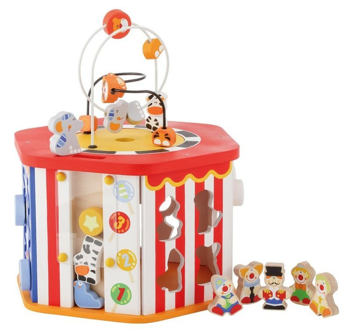 Drewniana kostka edukacyjna Cyrk 83064-Sevi, zabawka motoryczna