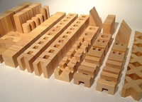 Klocki drewniane z literkami dla dzieci, 210 el., zabawki konstrukcyjne