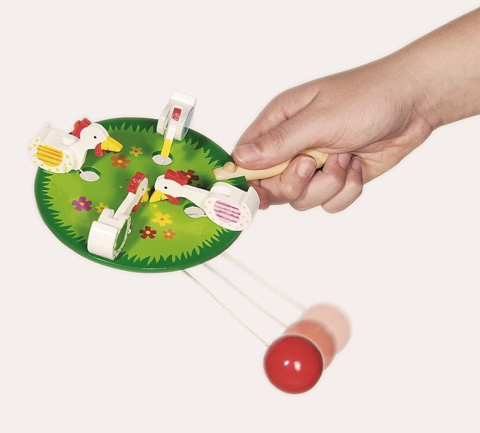 Cztery kury dziobiące ziarno, 53915-goki, zabawki zręcznościowe