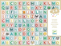 Zestaw naklejek wypukłych ALFABET DJ09078-Djeco, naklejki dla dzieci