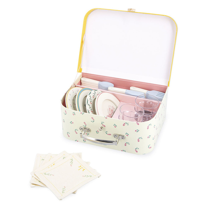 Zestaw piknikowy w walizce z akcesoriami 24 el. Shiny Grandma Janod J06637