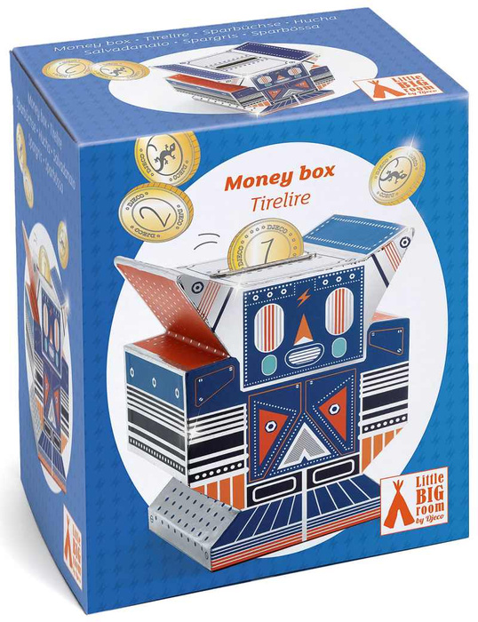 Drewniana skarbona dla dzieci Robot Djeco DD03340