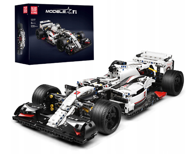 Klocki konstrukcyjne Mould King 13117 realistyczny model samochodu wyścigowego Bolid F1 Wyścigówka 1235el