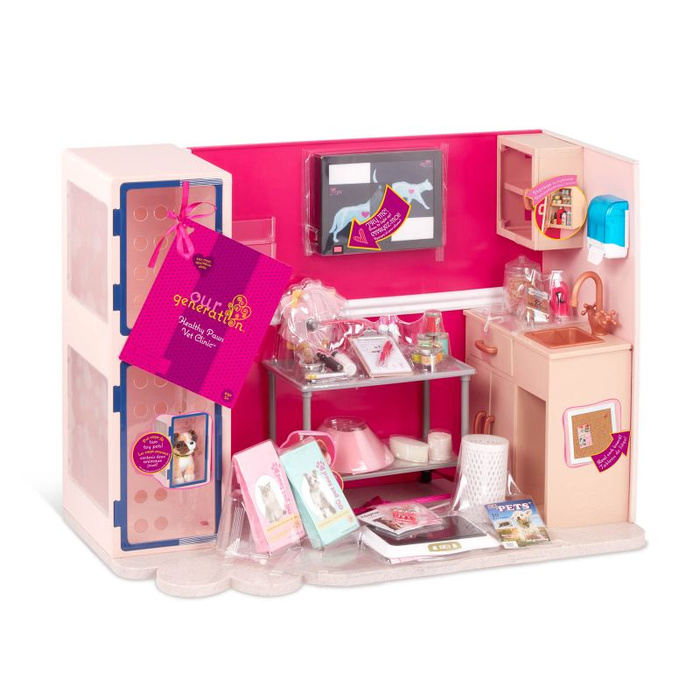 Lecznica weterynaryjna z wyposażeniem Healthy Paws Vet Clinic Our Generation BD35140Z