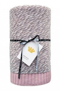 Oddychający koc bawełniany z wełną Różowy LL4834-Lullalove, kocyki dla dzieci