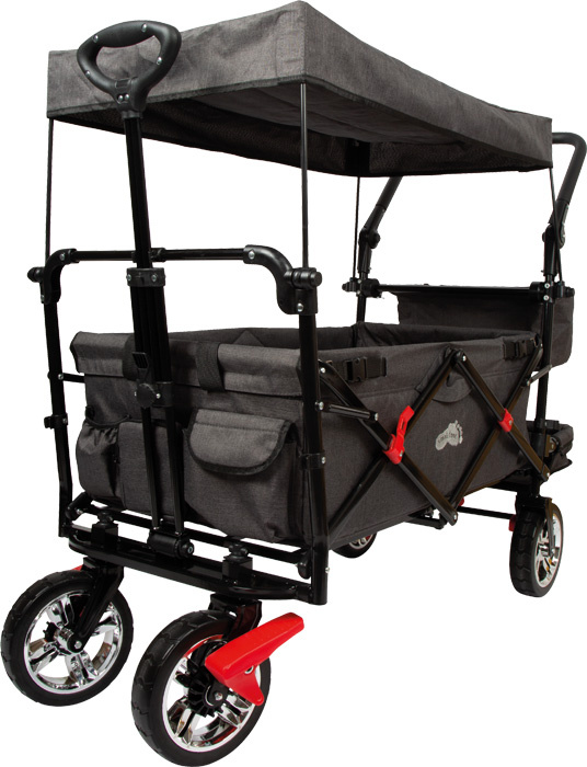 Przyczepka wózek do ciągnięcia dla dzieci z osłoną przeciwdeszczową i składanym daszkiem Small Foot 12729