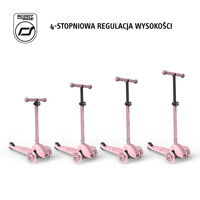 SCOOTANDRIDE Highwaykick 3S Hulajnoga z systemem sterowania 2w1 i kółkami LED składana 3+ Rose