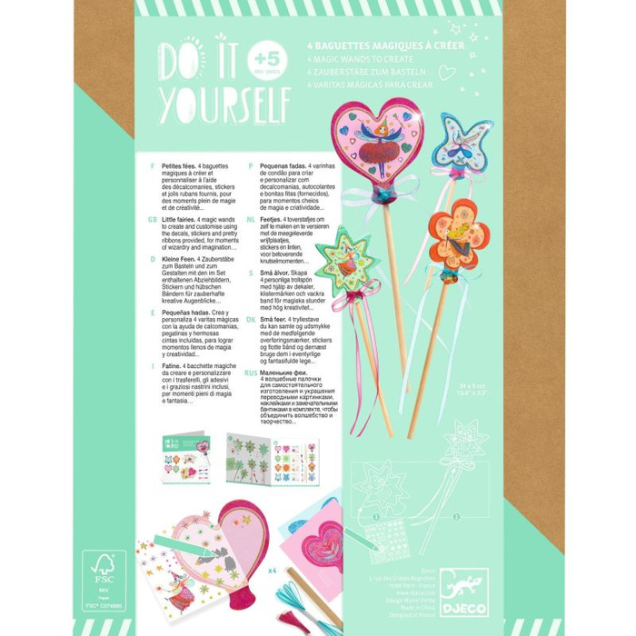 Czarodziejskie różdżki Zestaw kreatywny Zrób to sam Djeco DJ07950
