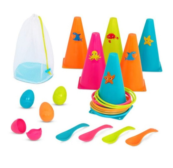 Zestaw 2 gier na świeżym powietrzu obręcze i jajka Outdoor Games Galore B.Toys BX2188 gry outdoorowe