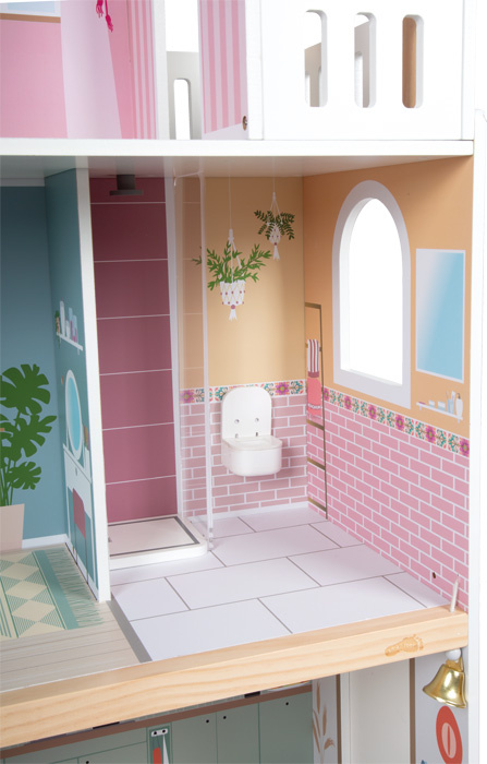 Domek dla lalek z wyposażeniem 3 piętrowa Dream Villa XL winda i balkon Small Foot 12730