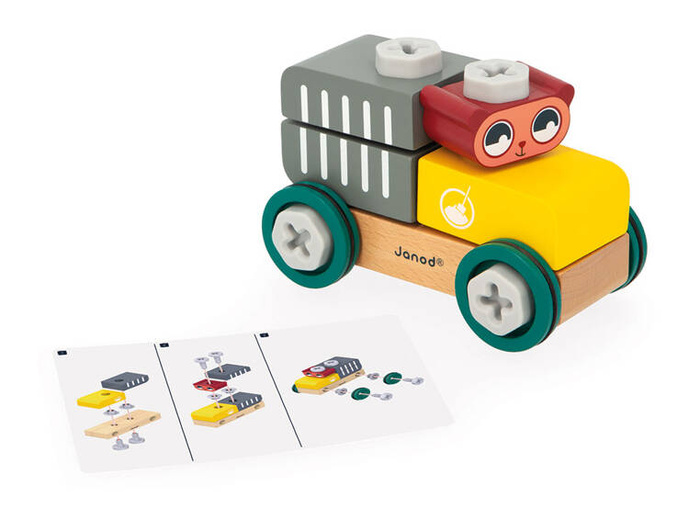 Samochód do składania Drewniana cysterna Miś Brico Kids Janod J06458