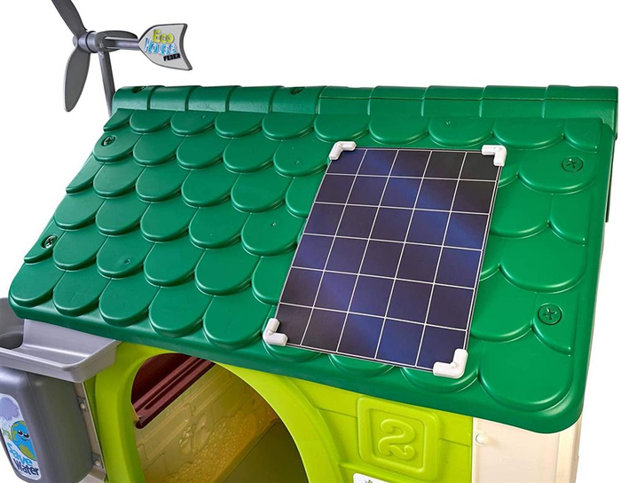 Domek ogrodowy Eco FEBER 13004 Karmnik Segregacja odpadów Imitacja panelu słonecznego do kratywnej zabawy dla dzieci