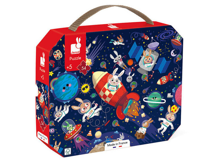 Puzzle w walizce Rakieta kosmiczna 54 elementy J02545 Janod