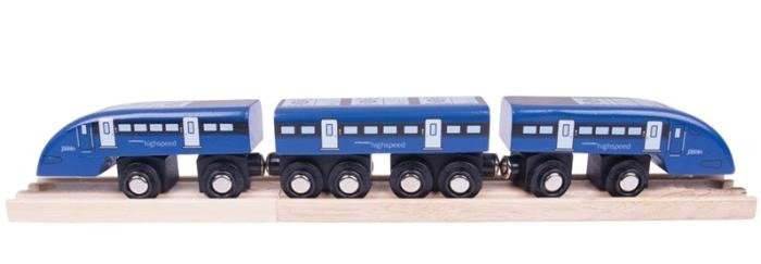 Pociąg drewniany Pędząca jedynka BJT475-Bigjigs Rail, kolejki dla dzieci