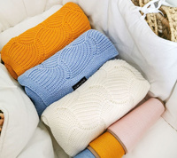 Kocyk ażurowy błękitna muszelka LL8085-Lullalove, kocyki dla dzieci