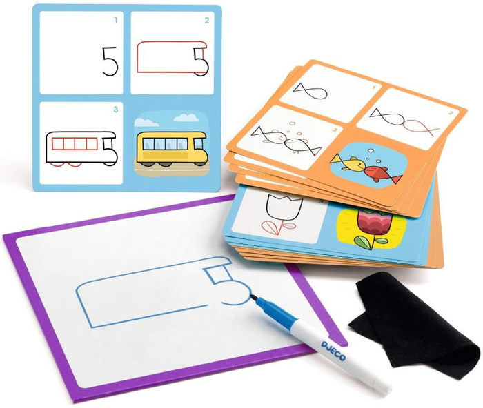 Eduludo krok po kroku 1,2,3 Djeco DJ08327 Pies zestaw do nauki rysowania dla dzieci