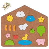 Przybijanka dla dzieci Domek Farma z młotkiem i gwoździami Goki 58307 drewniane zabawki dla dzieci