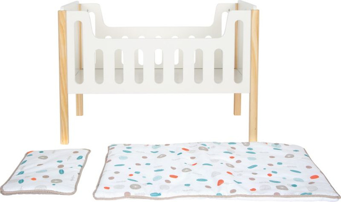 Białe drewniane łóżeczko dla lalek Little Button Small Foot 12495