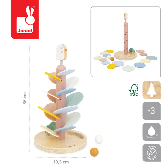 Drewniany kulodrom Ptaszek Sweet Cocoon Janod J04040