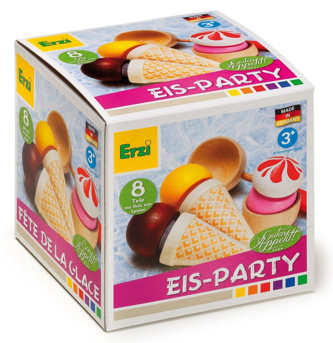 Drewniane lody, 8 elementów, 28157-Erzi, zabawy w kuchnie dla dzieci, zabawki drewniane