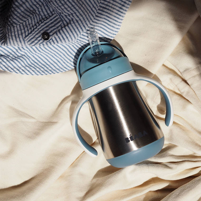 Bidon niekapek ze słomką termobutelka 250 ml old pink Beaba 913482