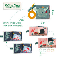 Miękka książeczka aktywizująca z mini gryzakiem Smok Joe 83496 LILLIPUTIENS 