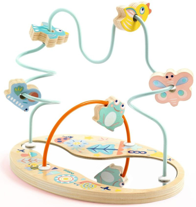 Drewniana zabawka wczesnorozwojowa Boby Loopi Djego DJ06141 pętla motoryczna z lustrem