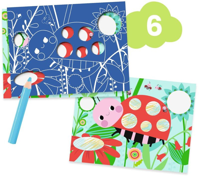 Zestaw artystyczny 6w1 Myszka i Przyjaciele Djeco DJ09295, zabawy kreatywne dla najmłodszych