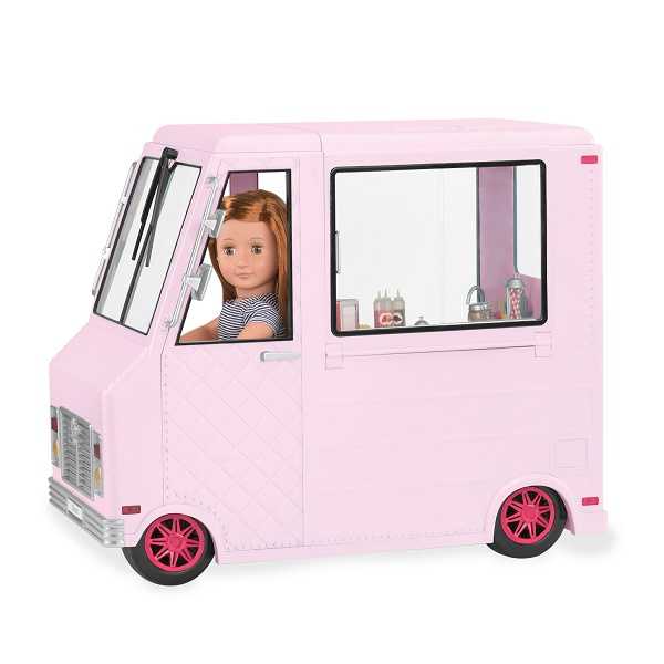 Lodziarnia na kółkach Różowy samochód dla lalek Sweet stop ice cream truck Our Generation BD37363Z
