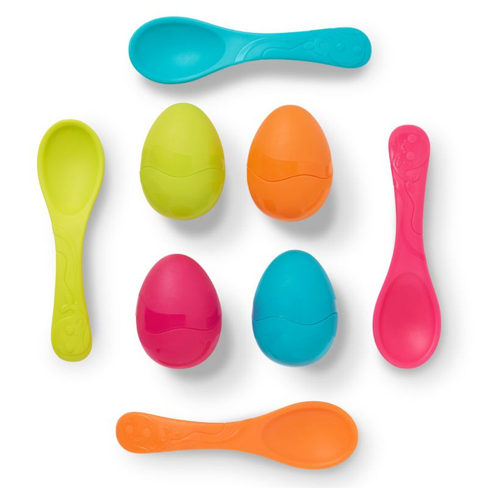 Zestaw do zabawy w wyścigi z jajkami na łyżkach B.Toys BX2550Z gry zręcznościowe dla dzieci