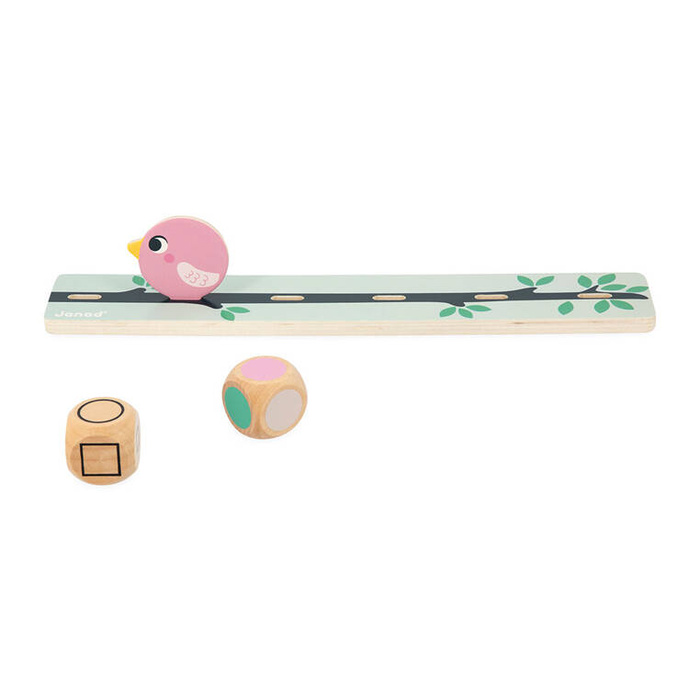 Układanka drewniana sortowanie kolorów i kształtów Ptaki J05089 Janod