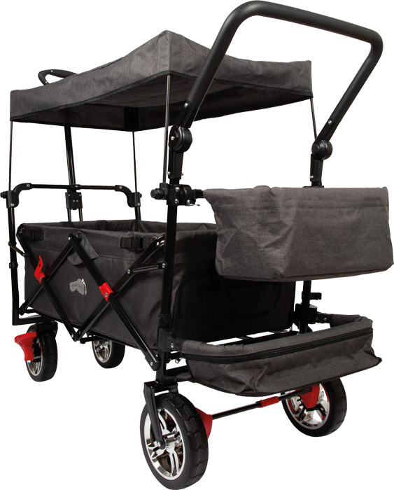 Przyczepka wózek do ciągnięcia dla dzieci z osłoną przeciwdeszczową i składanym daszkiem Small Foot 12729