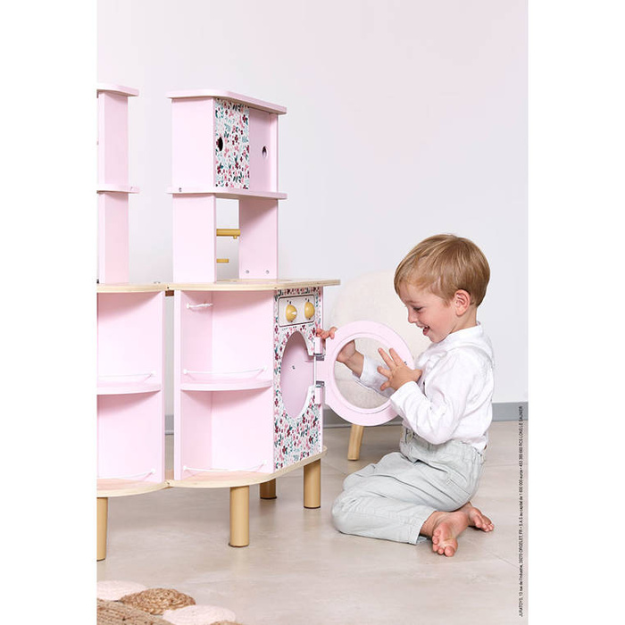 Dwustronna drewniana kuchnia Twist z 8 akcesoriami Janod J06616