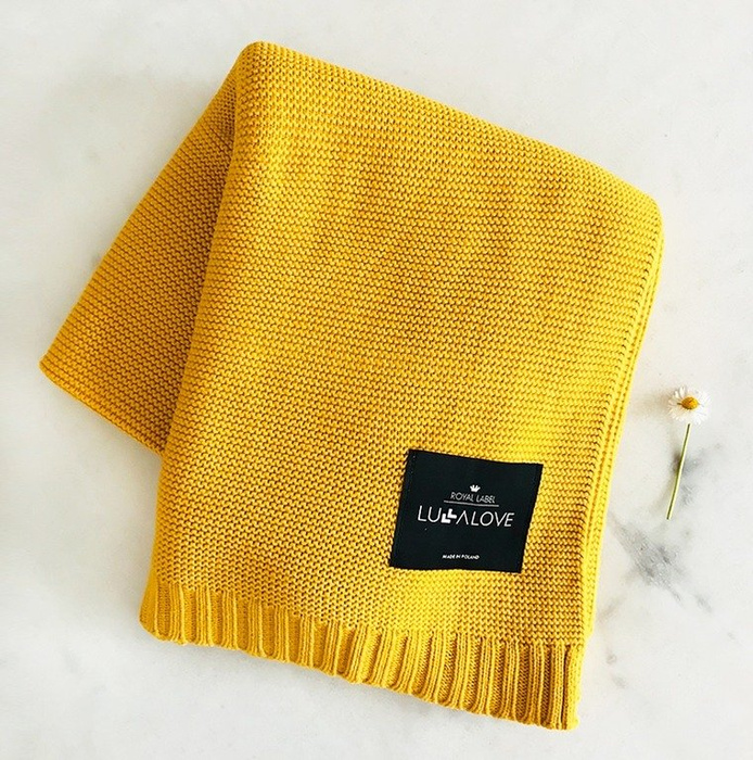 Bambusowy koc Musztarda z miodem LL3172-Lullalove, kocyki dla dzieci