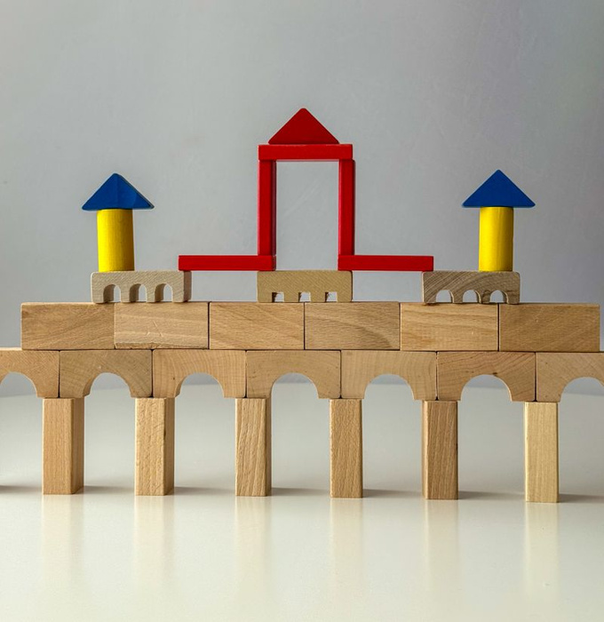 Klocki drewniane zestaw 150 elementów Mumbee 53323