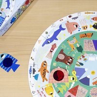 Puzzle dla dzieci okrągłe XXL Odkryj zwierzęta Goula 53177