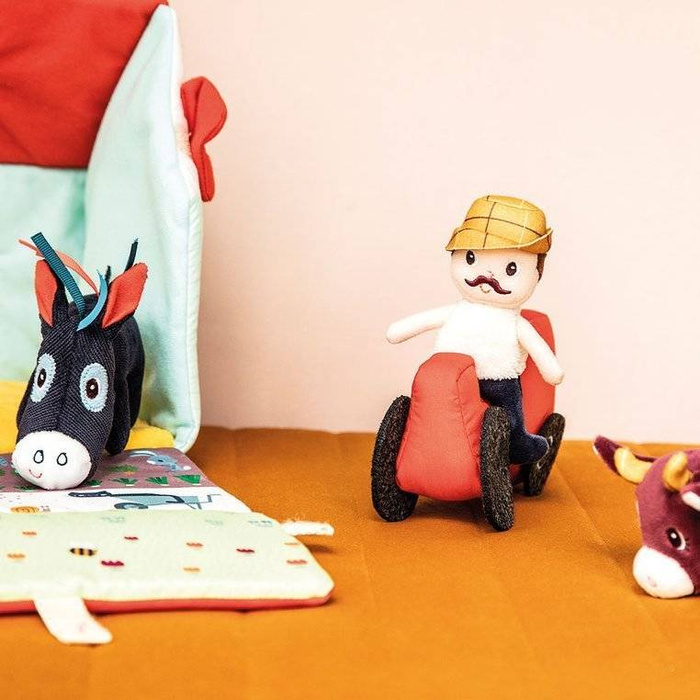 Rozkładany domek manipulacyjny Farma z 6 zwierzątkami rolnikiem i traktorem 86791 LILLIPUTIENS