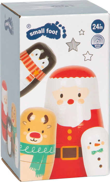 Matrioszka Święty Mikołaj i przyjaciele drewniany zestaw Small Foot 12682
