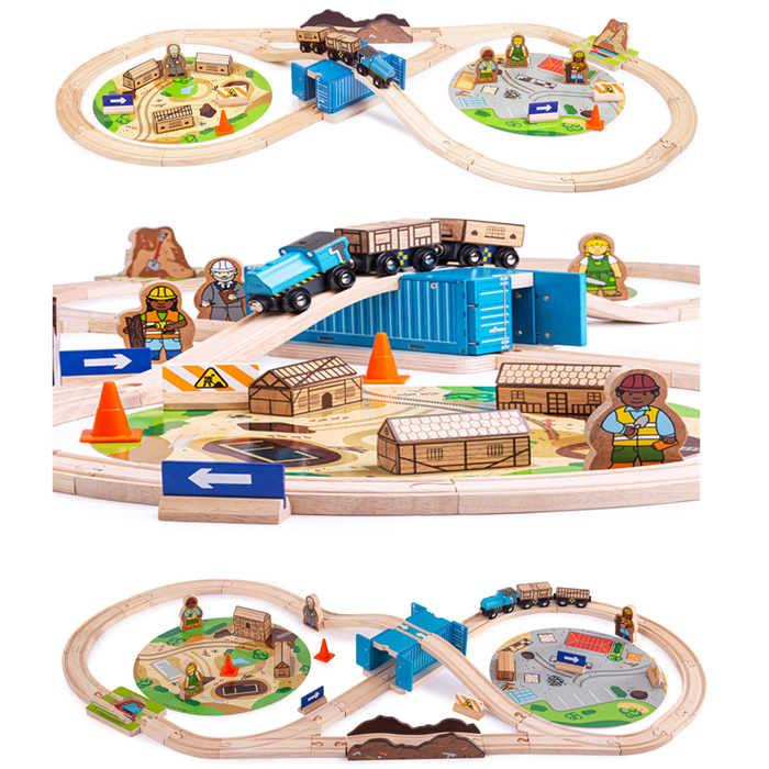 Kolejka drewniana ósemka Budowa pociągów BJT071-Bigjigs Rail kolejki dla dzieci