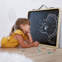 Magnetyczna tablica drewniana dwustronna z akcesoriami Janod J09635