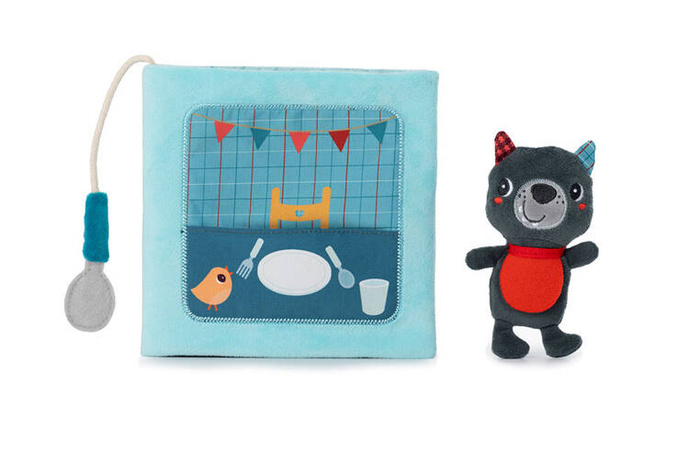 Książeczka aktywizująca z miniprzytulanką Smacznego! Wilk Louis Lilliputiens 83535