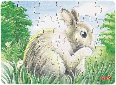 Puzzle drewniane dla dzieci "Kotek, piesek, ...", 24 el., 57653-goki, układanki