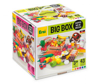 Big Box drewniany zestaw artykułów spożywczych do zabawy 43 elementy Erzi 28025